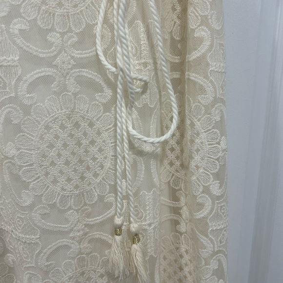Anthropologie Lilka Bellflower Lace Maxi Dress, Ivory/Cream, Medium Petite - Picture 6 of 9